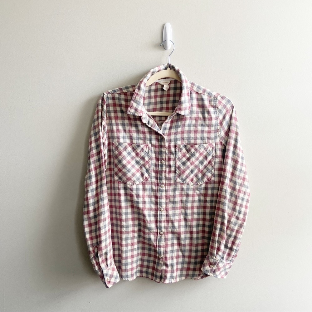 Forever 21 Faded Red and Grey Flannel Women's Small